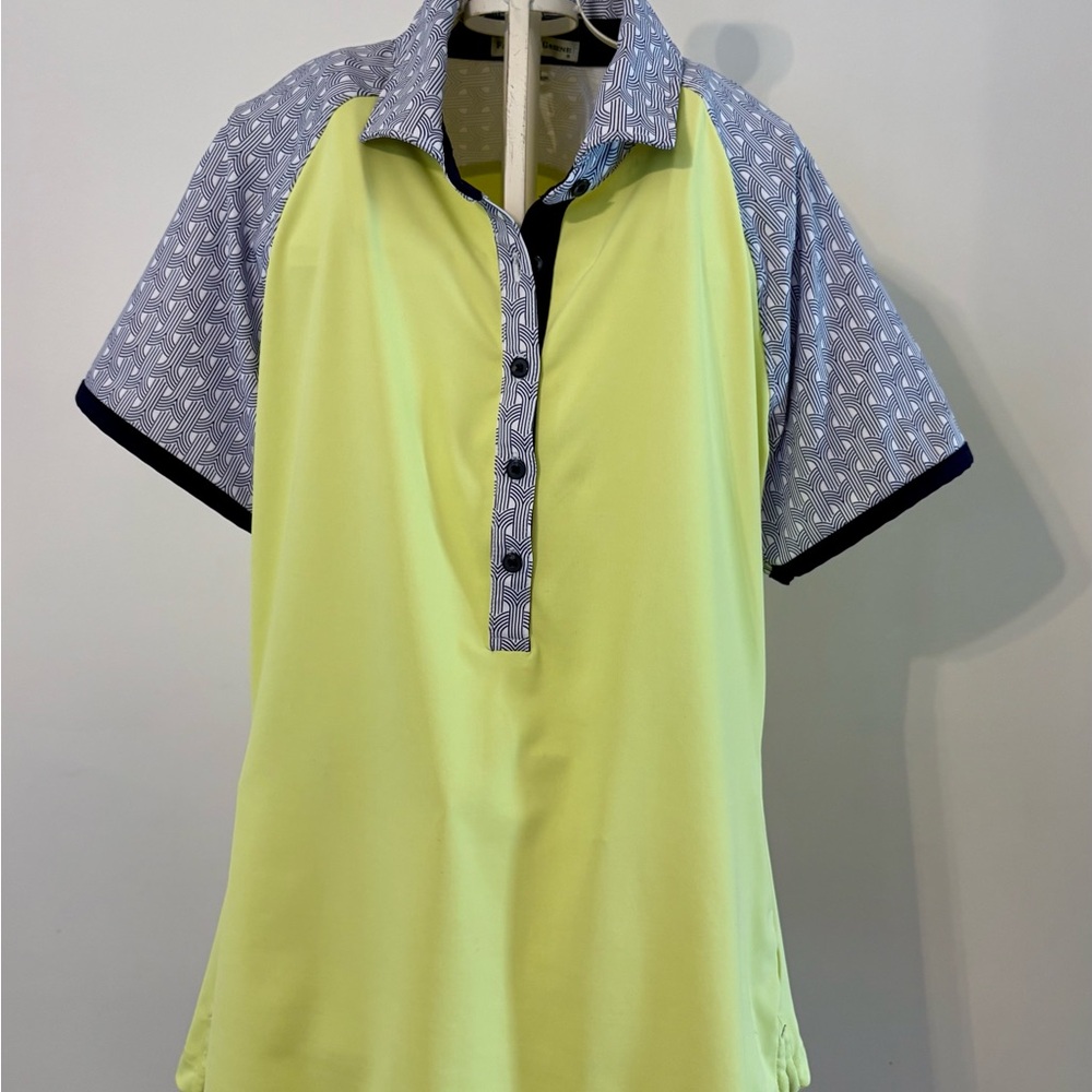 Fairway & Greene Lime Green and Blue Golf Top